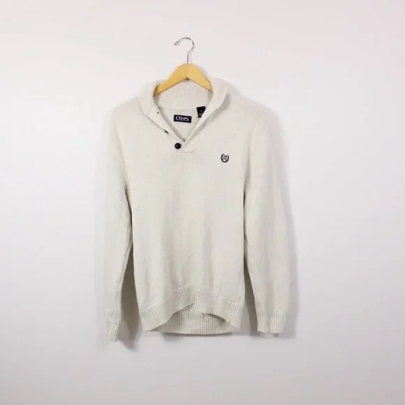 *Chaps 3/4 Button Cream Sweater - Picture 2 of 6